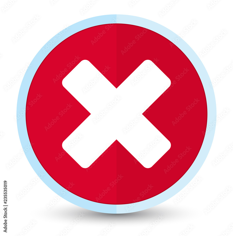 Cancel icon flat prime red round button Cancel icon flat prime red round button