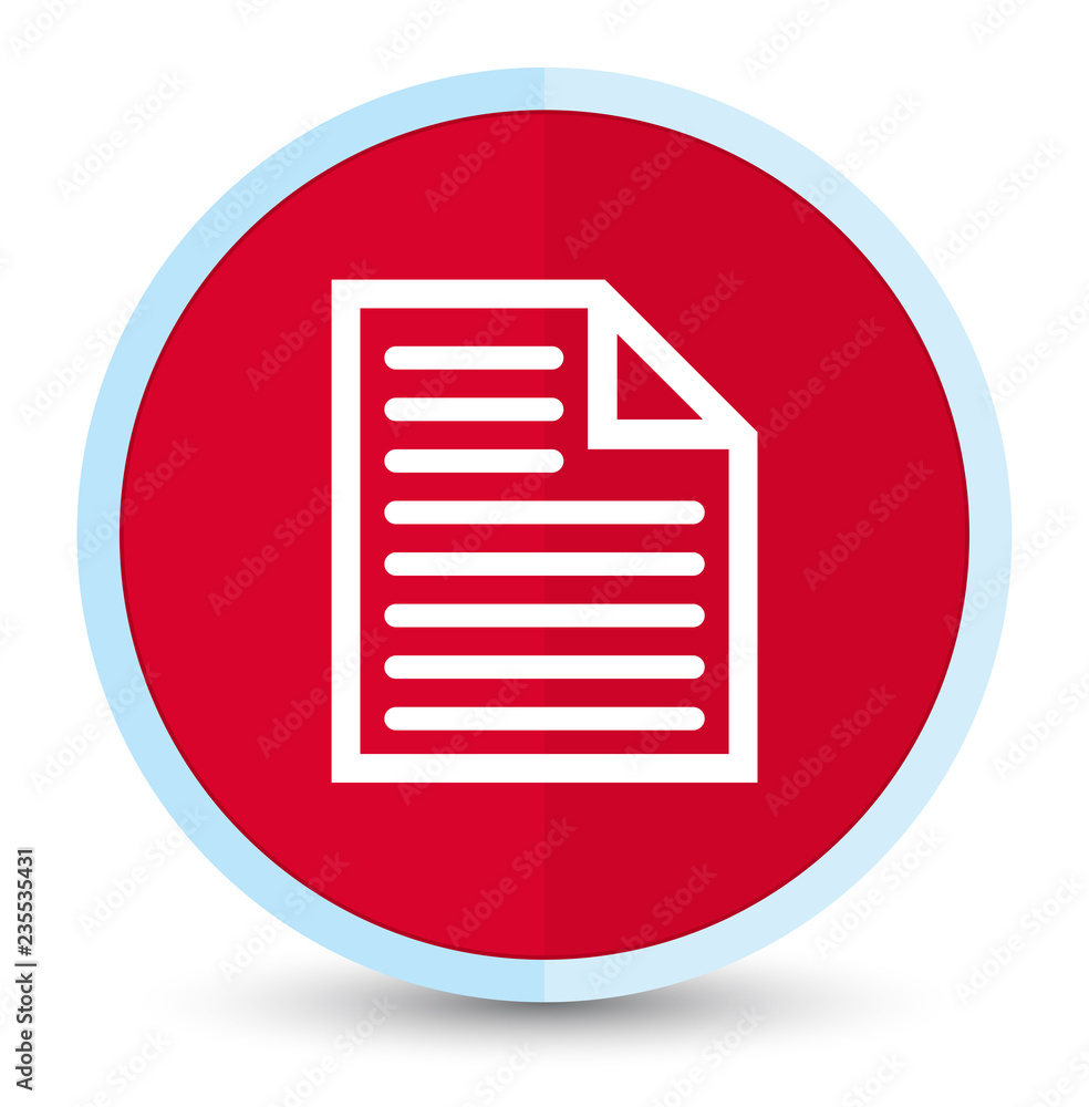 Document page icon flat prime red round button Document page icon flat prime red round button