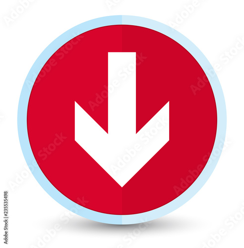 Download arrow icon flat prime red round button