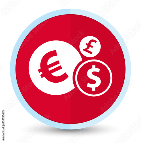 Finances icon flat prime red round button