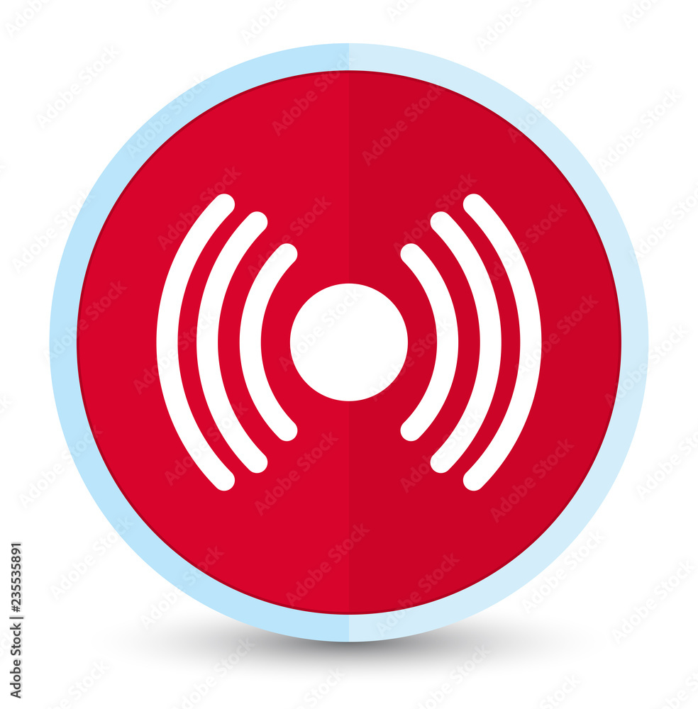 Network signal icon flat prime red round button Network signal icon flat prime red round button