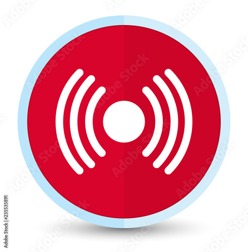 Network signal icon flat prime red round button
