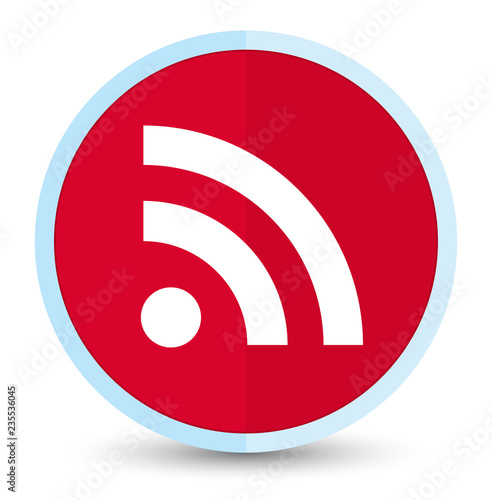 RSS icon flat prime red round button