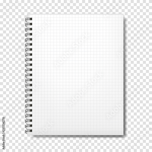 Blank realistic spiral notepad mockup for branding, isolated