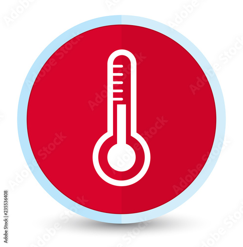 Thermometer icon flat prime red round button