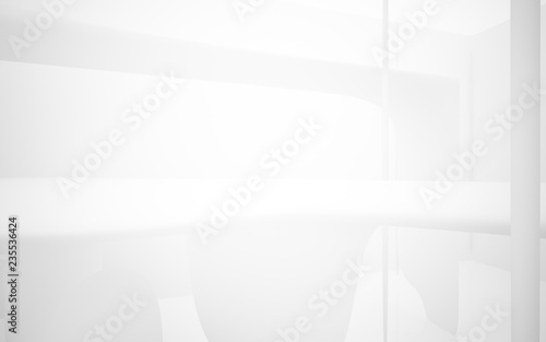 Wallpaper Mural Abstract smooth white interior of the future. Architectural background. 3D illustration and rendering  Torontodigital.ca
