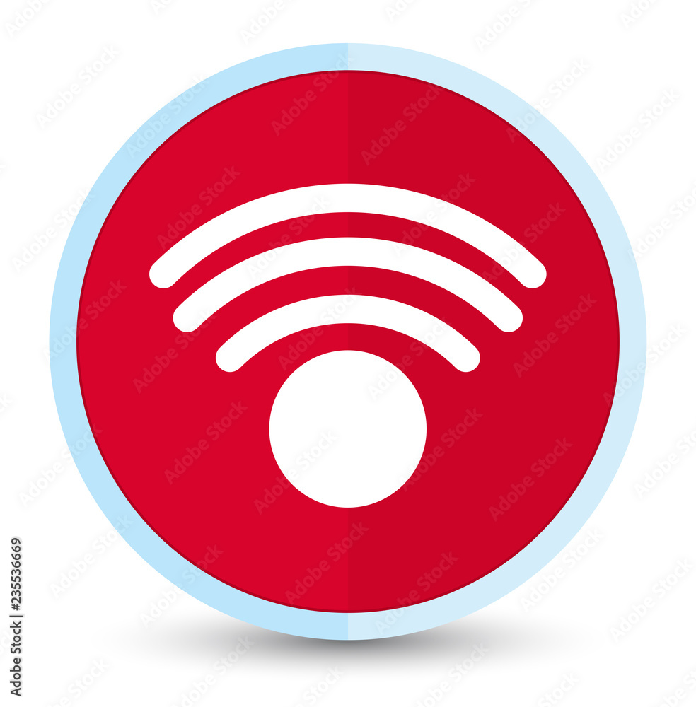 Wifi icon flat prime red round button Wifi icon flat prime red round button