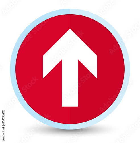 Upload arrow icon flat prime red round button