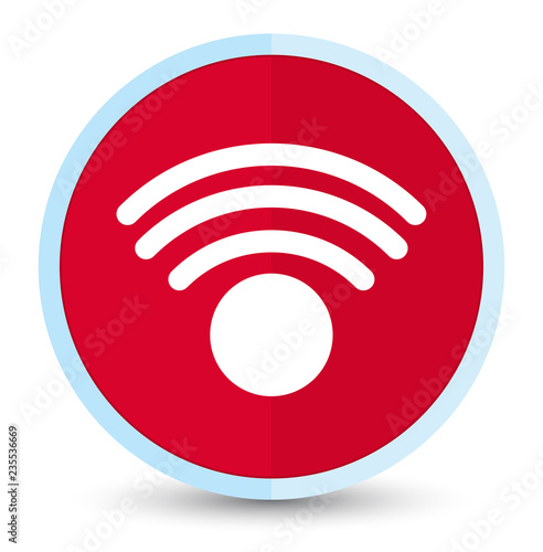 Wifi icon flat prime red round button