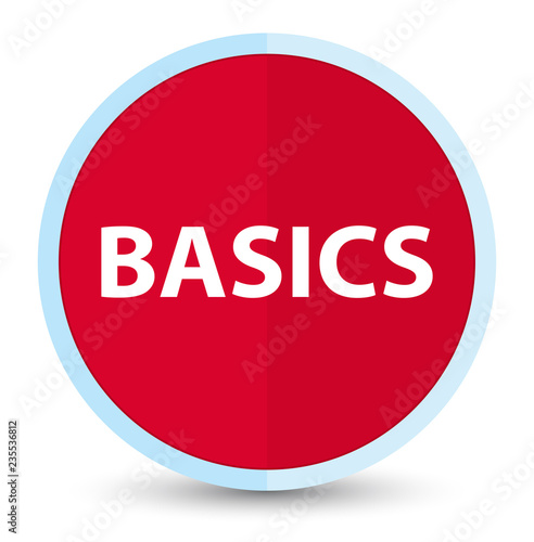 Basics flat prime red round button