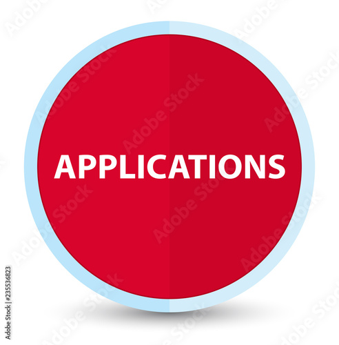 Applications flat prime red round button