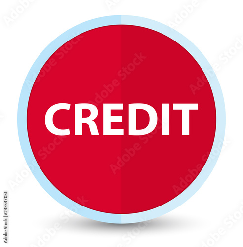 Credit flat prime red round button
