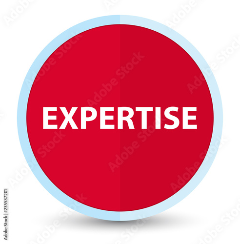 Expertise flat prime red round button