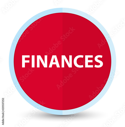 Finances flat prime red round button