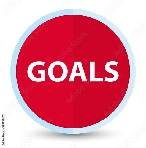Goals flat prime red round button