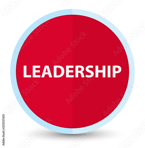 Leadership flat prime red round button