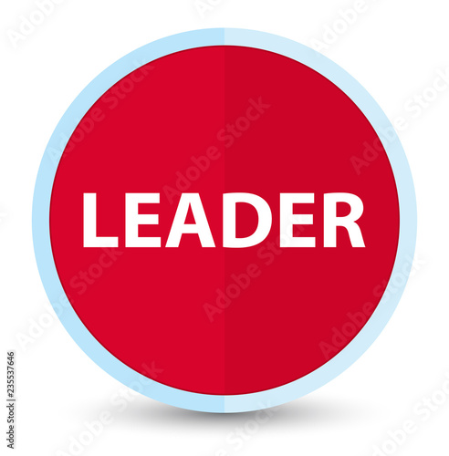 Leader flat prime red round button