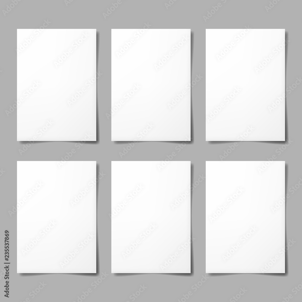 Blank A4 sheet of white paper with the shadow, template for your design. Blank A4 sheet of white paper with the shadow, template for your design.