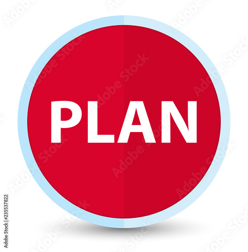 Plan flat prime red round button