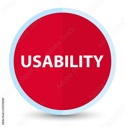Usability flat prime red round button