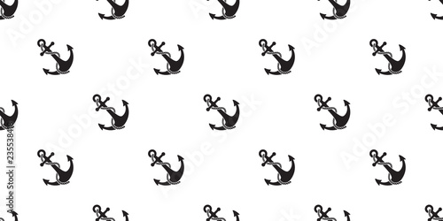 Anchor seamless pattern vector helm maritime nautical sea ocean boat isolated repeat wallpaper tile background