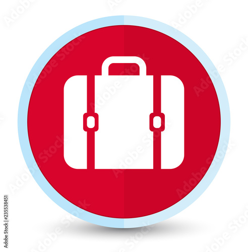 Bag icon flat prime red round button