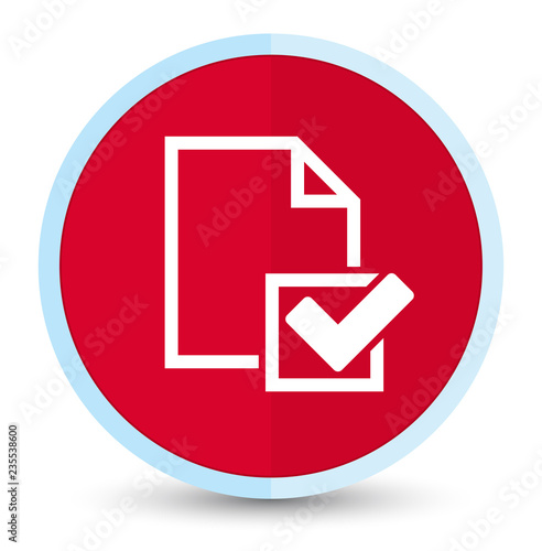 Checklist icon flat prime red round button