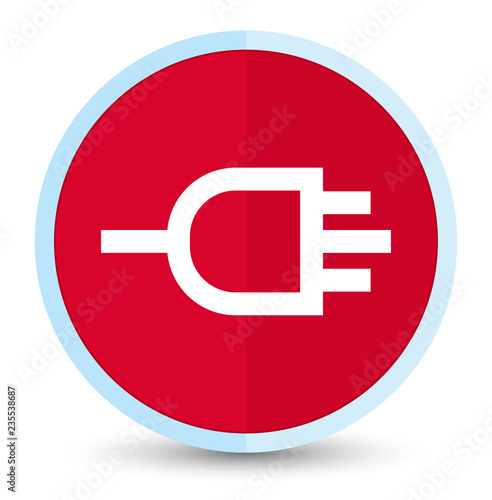 Connect icon flat prime red round button