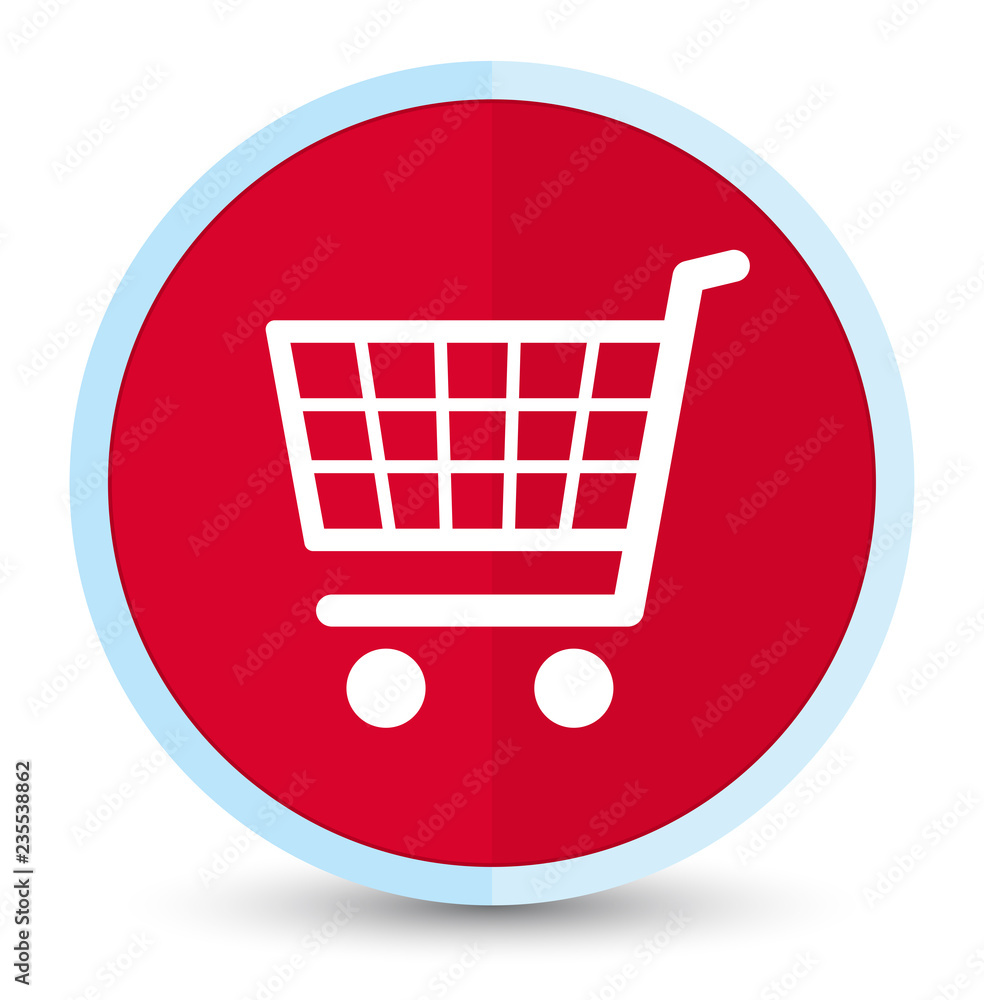 Ecommerce icon flat prime red round button Ecommerce icon flat prime red round button