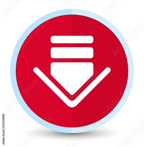 Download icon flat prime red round button