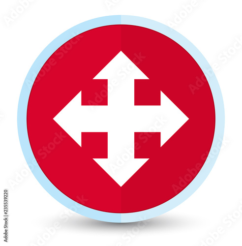 Move icon flat prime red round button