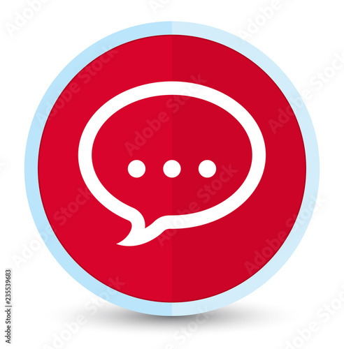 Talk icon flat prime red round button