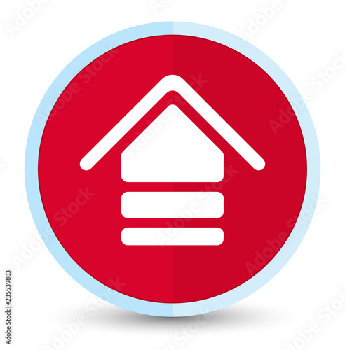 Upload icon flat prime red round button