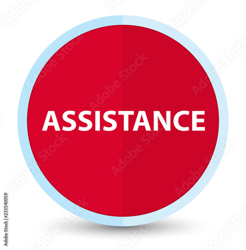 Assistance flat prime red round button