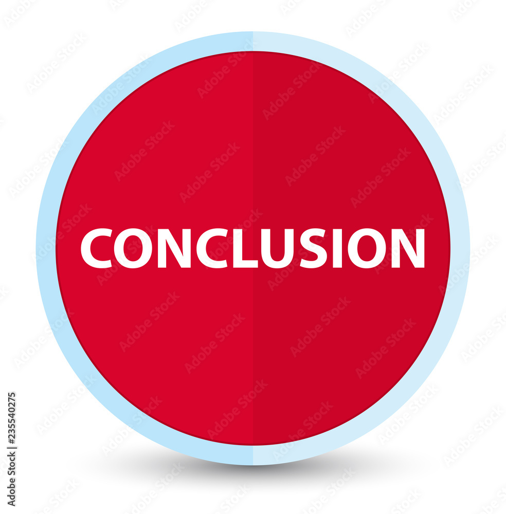 Conclusion flat prime red round button Conclusion flat prime red round button