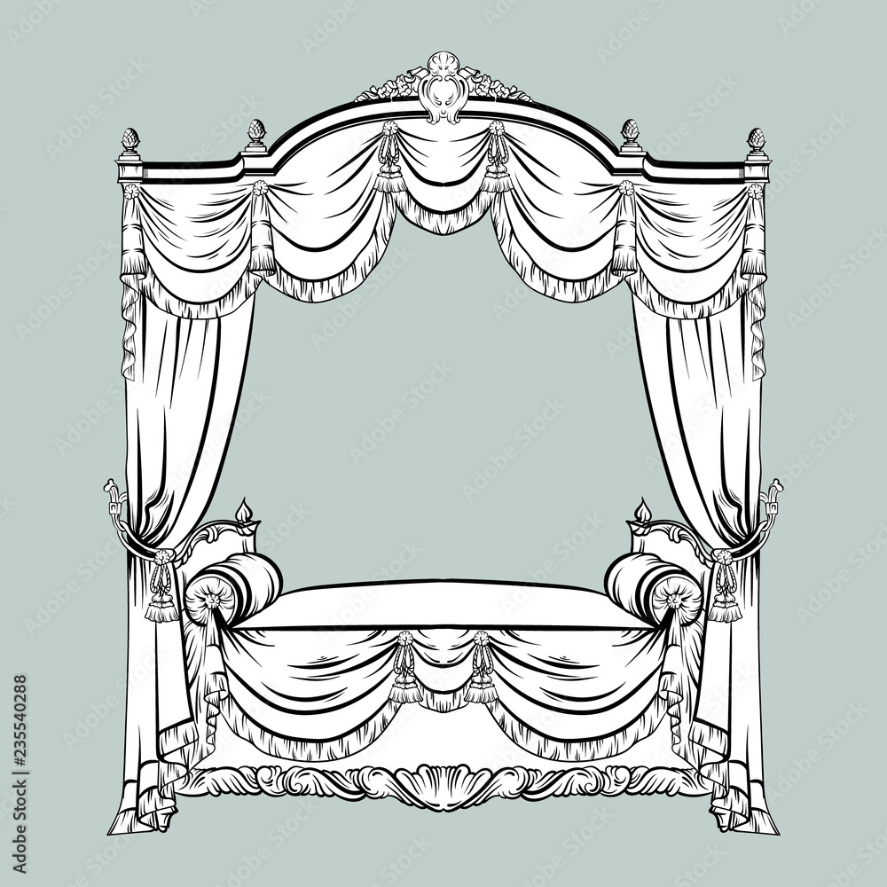 Classic Baroque Style Table With Luxurious Ornaments. Vector Sketch Royalty  Free SVG, Cliparts, Vectors, and Stock Illustration. Image 51131552.