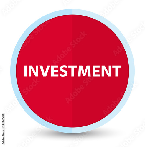 Investment flat prime red round button