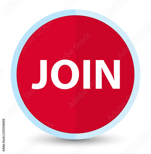 Join flat prime red round button