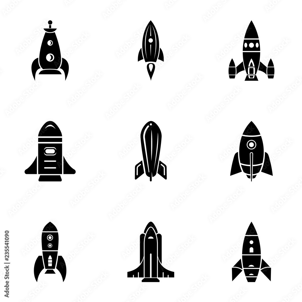 Projectile icons set. Simple set of 9 projectile vector icons for web isolated on white background Projectile icons set. Simple set of 9 projectile vector icons for web isolated on white background