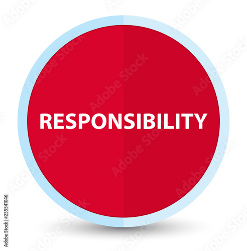 Responsibility flat prime red round button