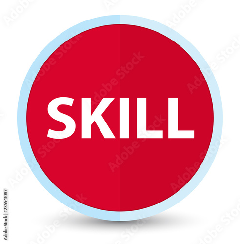 Skill flat prime red round button
