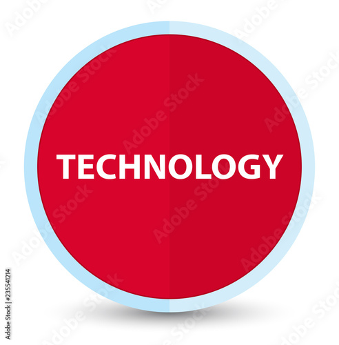 Technology flat prime red round button