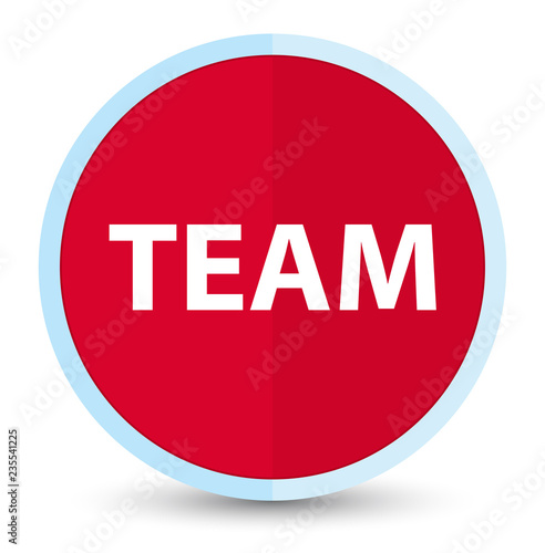 Team flat prime red round button