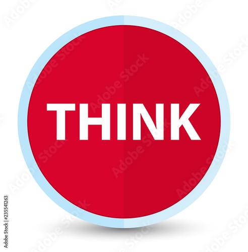 Think flat prime red round button