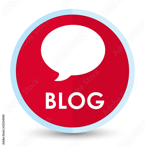 Blog (conversation icon) flat prime red round button