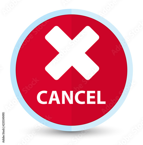 Cancel flat prime red round button