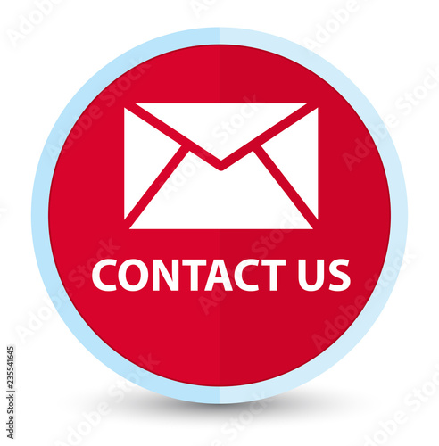 Contact us (email icon) flat prime red round button