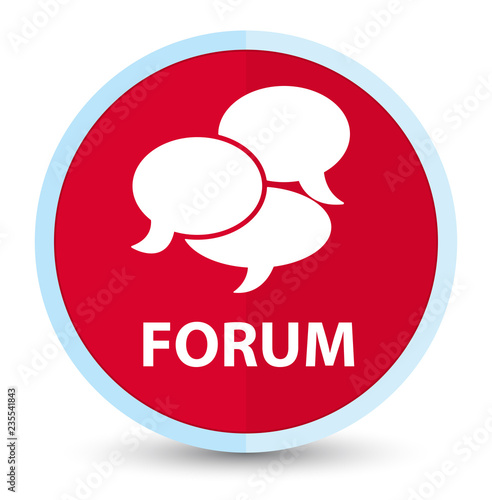 Forum (comments icon) flat prime red round button