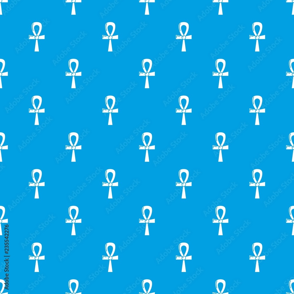 Egyptian ankh pattern vector seamless blue repeat for any use Egyptian ankh pattern vector seamless blue repeat for any use