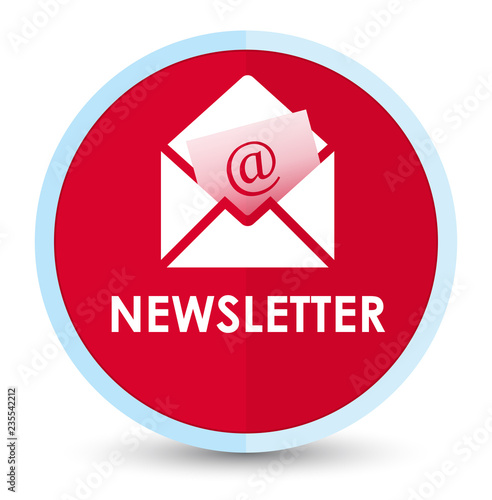 Newsletter flat prime red round button